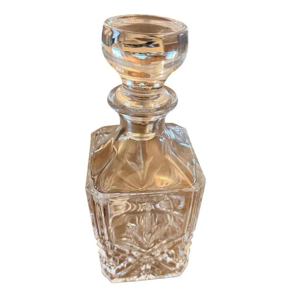 VIntage Cristal D'Arques-Durand Square Decanter with Stopper Masquerade 10.25